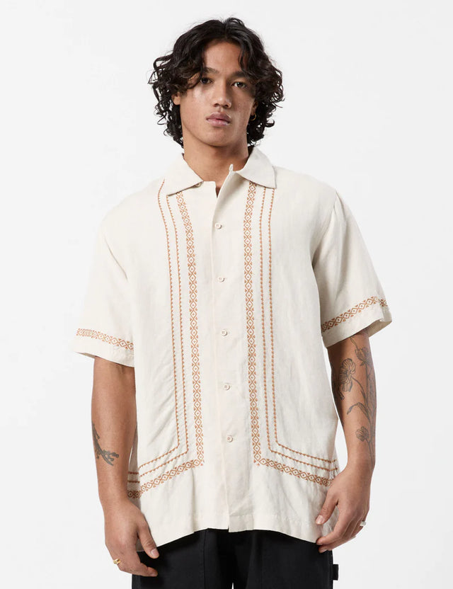 MR SIMPLE - Morocco SS Shirt Natural-Shirts-Mr. Simple-S-UPTOWN LOCAL