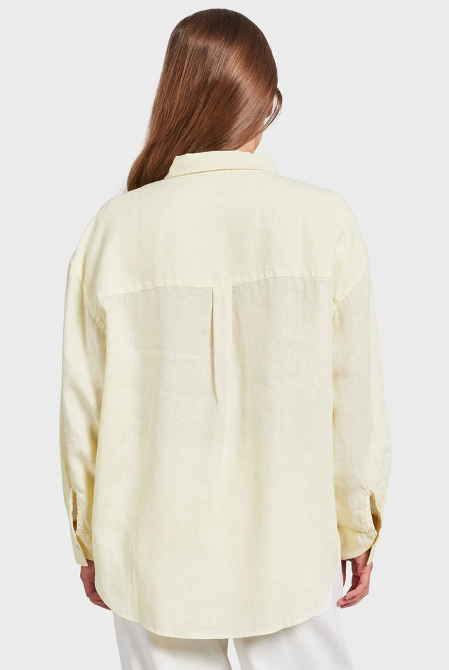 ACADEMY WOMENS - Hampton Linen Shirt Pine Lemon-Shirts-Academy Brand Womens-XS-UPTOWN LOCAL