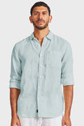 ACADEMY BRAND - Hampton Linen Shirt - Aquamarine-Shirts-Academy Brand-S-UPTOWN LOCAL