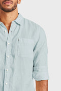 ACADEMY BRAND - Hampton Linen Shirt - Aquamarine-Shirts-Academy Brand-S-UPTOWN LOCAL