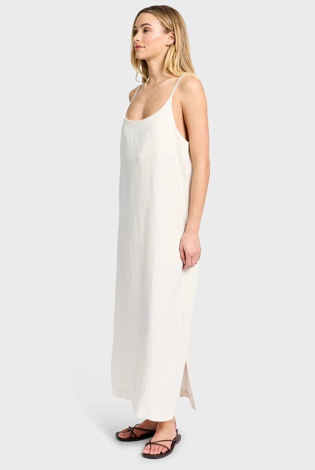 ACADEMY BRAND - Essential Linen Slip Dress - Light Almond-Dresses-Academy Brand Womens-XS-UPTOWN LOCAL