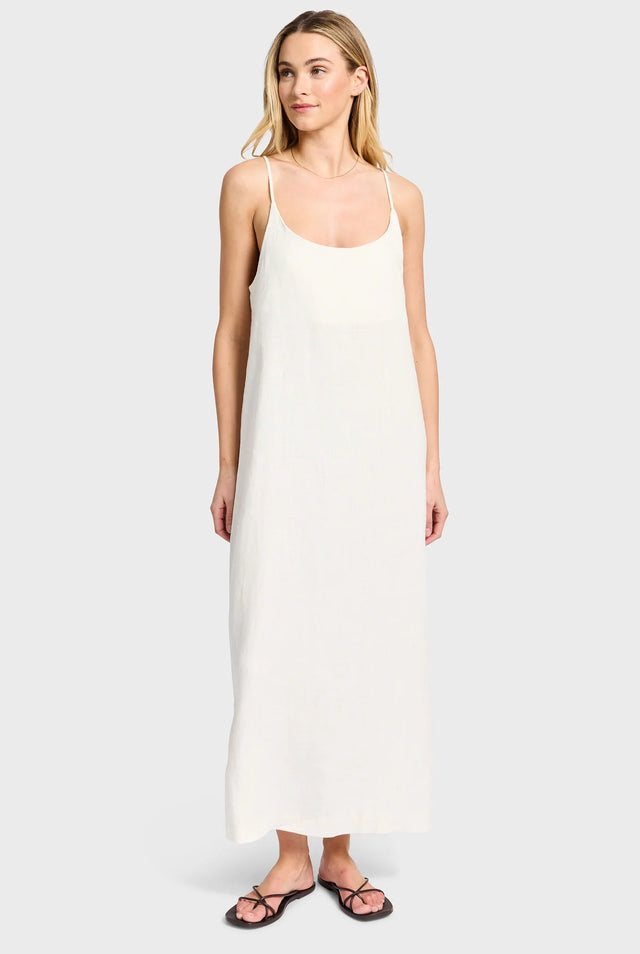 ACADEMY BRAND - Essential Linen Slip Dress - Light Almond-Dresses-Academy Brand Womens-XS-UPTOWN LOCAL