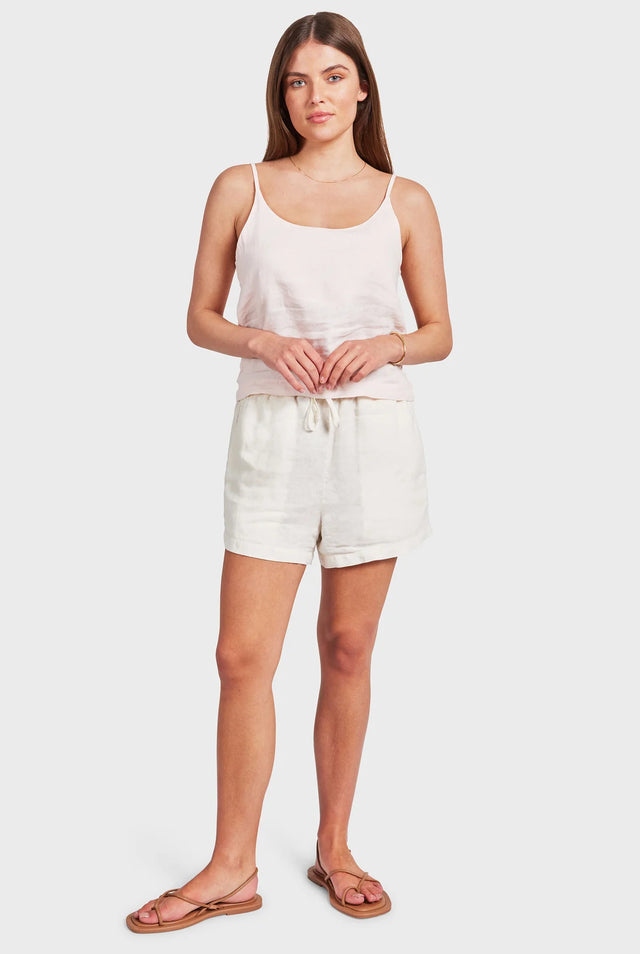 ACADEMY BRAND - Rivera Linen Short - Light Almond-Shorts-Academy Brand Womens-6-UPTOWN LOCAL