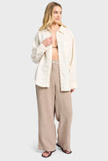 ACADEMY BRAND - Womens Hampton Linen Shirt - Light Almond-Tops-Academy Brand Womens-XS-UPTOWN LOCAL