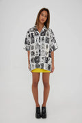 SOMETHING VERY SPECIAL - MSG Collectors Tile Resort Shirt - Black & White-Shirts & Tops-Something Very Special-S-UPTOWN LOCAL