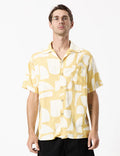 MR SIMPLE - Sunburnt Cuban Bowler Shirt - Natural / Yellow-Shirts-Mr simple-S-UPTOWN LOCAL