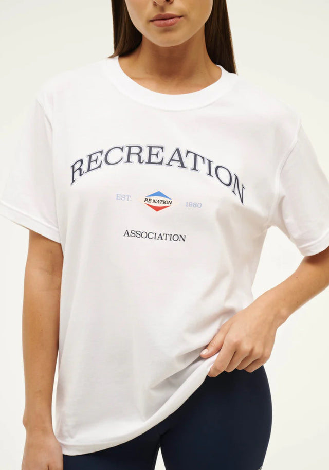 PE NATION - Recreation Tee - Optic White-T-Shirts-PE Nation-XS-UPTOWN LOCAL