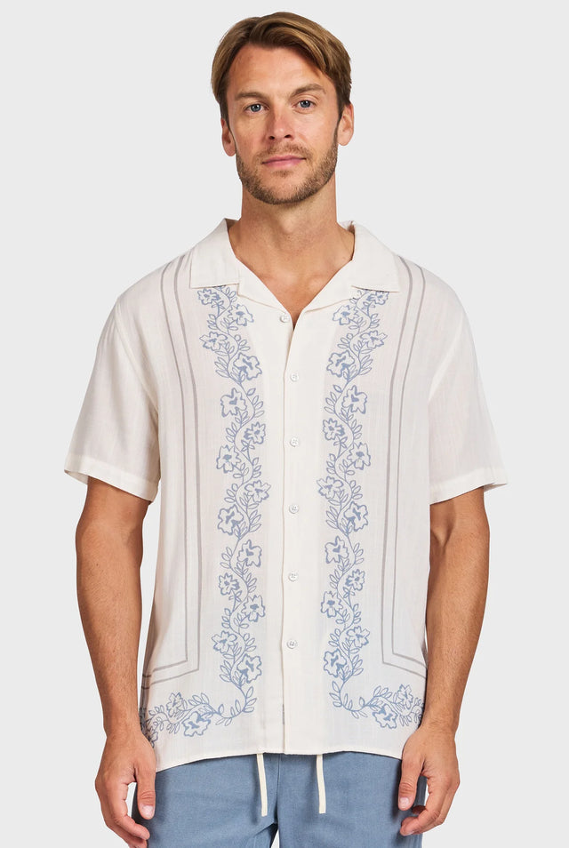 ACADEMY BRAND - Reynolds Short Sleeve Shirt - White-Shirts-Academy Brand-S-UPTOWN LOCAL