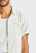 ACADEMY BRAND - Hampton Linen S/S Shirt - Glass Green-Shirts-Academy Brand-S-UPTOWN LOCAL