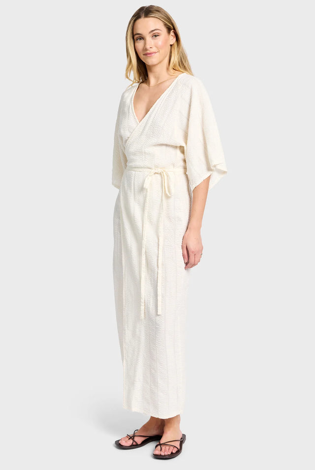 ACADEMY BRAND - Vought Wrap Dress - Light Almond-Dresses-Academy Brand Womens-XS-UPTOWN LOCAL