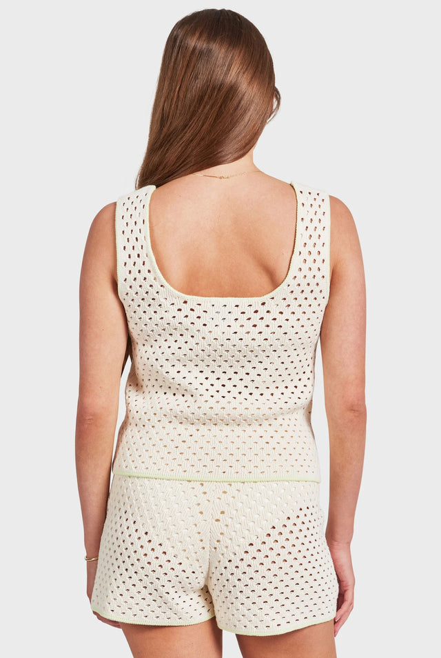 Academy Brand - Farrah Crochet Tank - White / Apple-Shirts & Tops-Academy Brand-XS-UPTOWN LOCAL