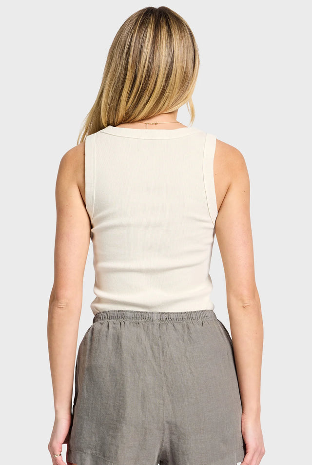 ACADEMY BRAND - Essential Rib Tank - Light Almond-Shirts & Tops-Academy Brand Womens-XS-UPTOWN LOCAL