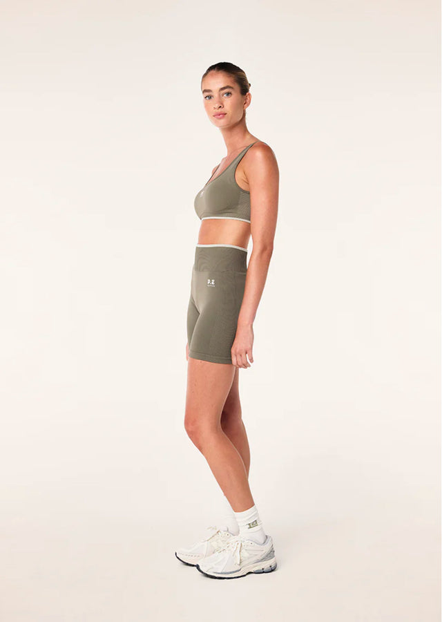 PE NATION - Restore Seamless Scoop Bra - Khaki-Activewear-PE Nation-S-UPTOWN LOCAL