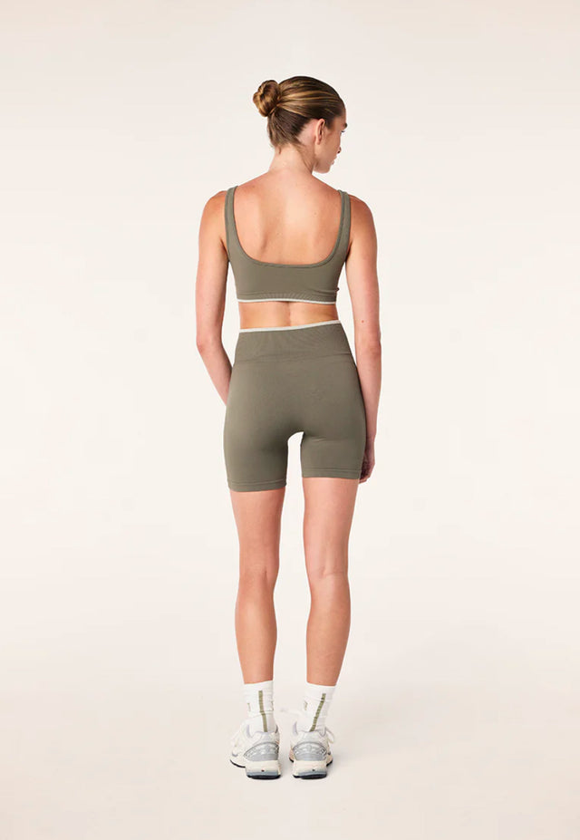 PE NATION - Restore Seamless Scoop Bra - Khaki-Activewear-PE Nation-S-UPTOWN LOCAL