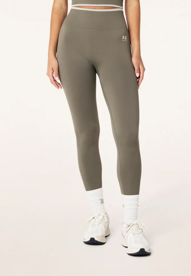 PE NATION - Restore Seamless Legging - Khaki-Activewear-PE Nation-S-UPTOWN LOCAL