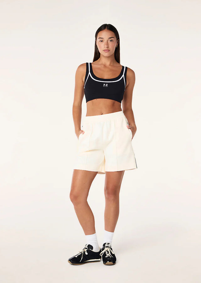 PE NATION - Prelude Track Short - Whisper White Cream-Shorts-PE Nation-XS-UPTOWN LOCAL