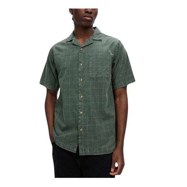 ROLLAS - Tile Cord Bowler Shirt - Thyme-Shirts-Rolla's-S-UPTOWN LOCAL