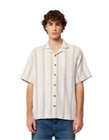 ROLLAS - Bowler Weave Stripe Shirt - Natural-Shirts-Rolla's-S-UPTOWN LOCAL