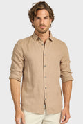 ACADEMY BRAND - Mick Linen Shirt - Otter Tan-Shirts-Academy Brand-S-UPTOWN LOCAL