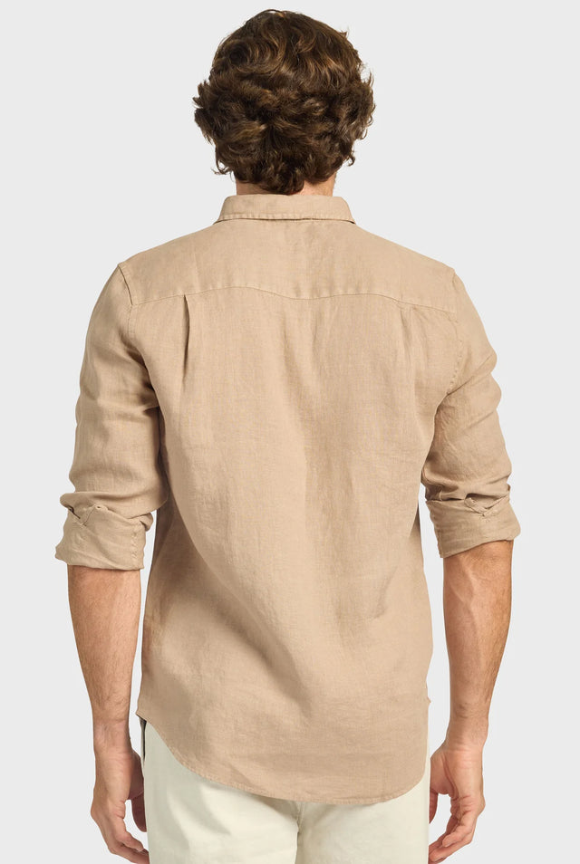 ACADEMY BRAND - Mick Linen Shirt - Otter Tan-Shirts-Academy Brand-S-UPTOWN LOCAL