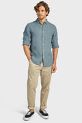 ACADEMY BRAND - Hampton Linen Shirt - Space Blue-Shirts-Academy Brand-S-UPTOWN LOCAL