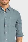 ACADEMY BRAND - Hampton Linen Shirt - Space Blue-Shirts-Academy Brand-S-UPTOWN LOCAL