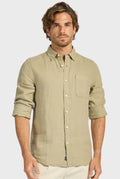 ACADEMY BRAND - Hampton Linen Shirt - Aloe Green-Shirts-Academy Brand-S-UPTOWN LOCAL