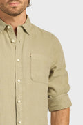 ACADEMY BRAND - Hampton Linen Shirt - Aloe Green-Shirts-Academy Brand-S-UPTOWN LOCAL