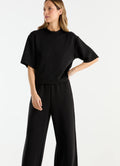 ENA PELLY - Alessa Relaxed Soft Jersey Tee - Black-T-Shirts-ENA PELLY-6-UPTOWN LOCAL