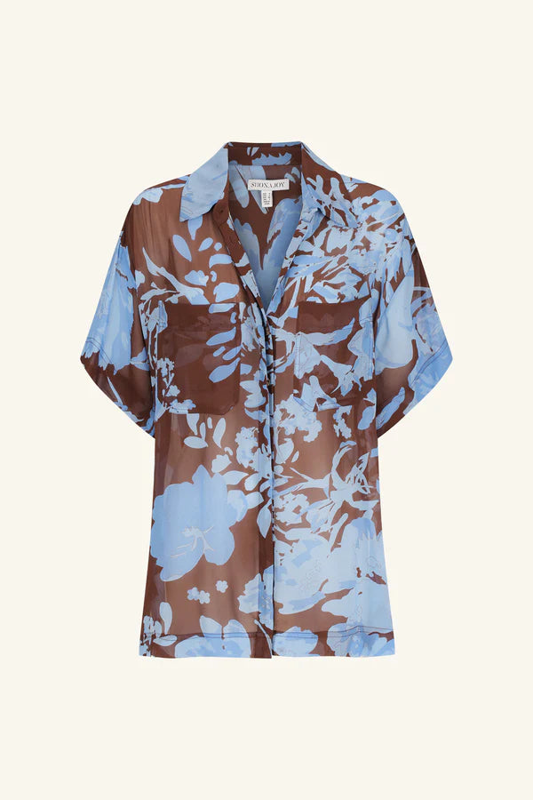 SHONA JOY - Olson Short Sleeve Shirt - Arcadian Floral-Dresses-Shona Joy-6-UPTOWN LOCAL