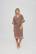 SOMETHING VERY SPECIAL - MSG Disco SS Kimono - Dark Taupe-Dresses-Something Very Special-XS/S-UPTOWN LOCAL