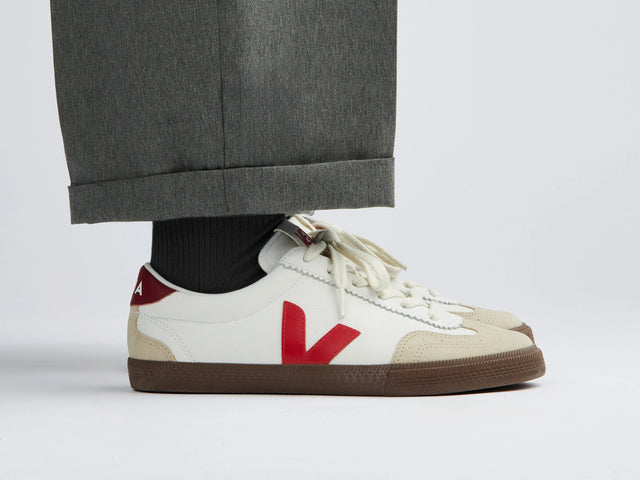 VEJA - Volley Leather - White Pekin Bark-Shoes-Veja-36-UPTOWN LOCAL