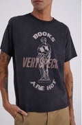 SOMETHING VERY SPECIAL - Books Are Hot Graphic Tee - Washed Black-T-Shirts-Something Very Special-S-UPTOWN LOCAL