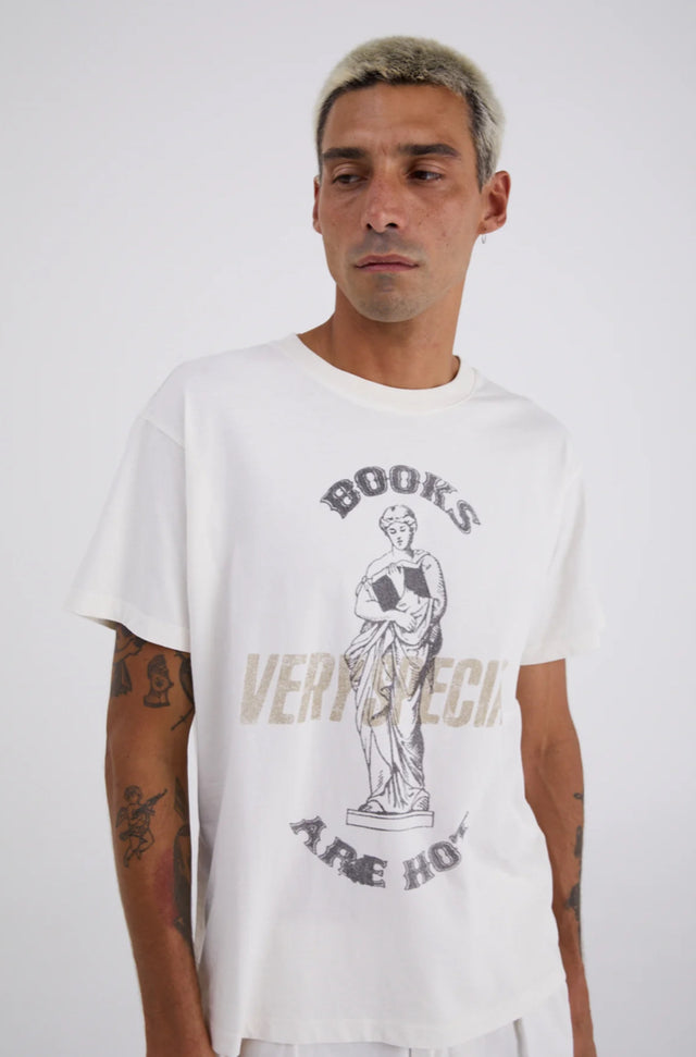 SOMETHING VERY SPECIAL - Books Are Hot Graphic Tee - Vintage White