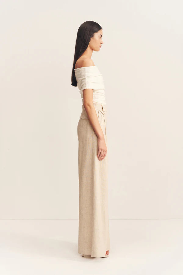 SHONA JOY - Newman High Waisted Pant - Parchment-Pants-Shona Joy-6-UPTOWN LOCAL