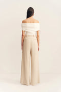 SHONA JOY - Newman High Waisted Pant - Parchment-Pants-Shona Joy-6-UPTOWN LOCAL