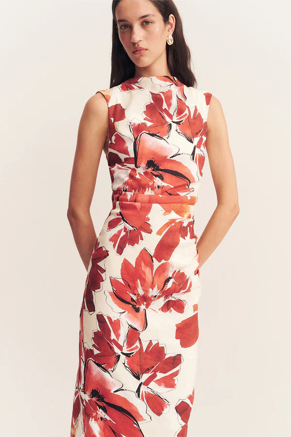 SHONA JOY - Ember Draped Maxi Dress - Blooming Blossom-Dresses-Shona Joy-6-UPTOWN LOCAL