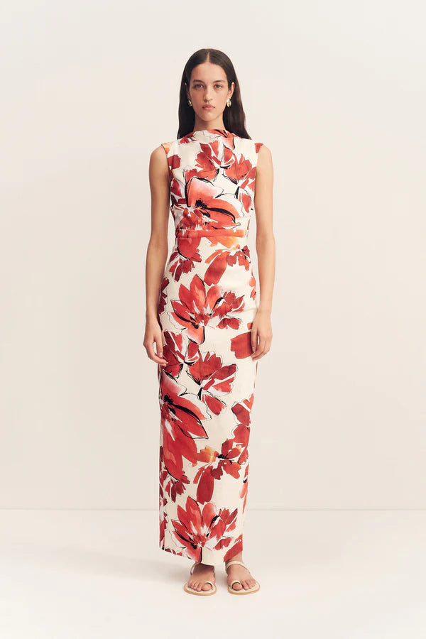 SHONA JOY - Ember Draped Maxi Dress - Blooming Blossom