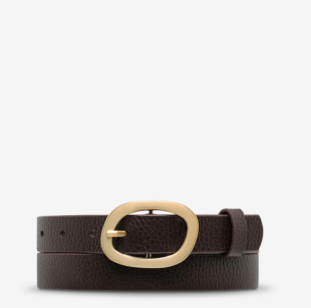 STATUS ANXIETY - Nocturne Belt - Choc / Gold-Belts-Status Anxiety-S/M-UPTOWN LOCAL