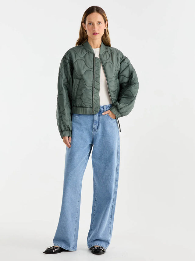 ENA PELLY - Magnolia Quilted Jacket - Olive-Jackets-ENA PELLY-6-UPTOWN LOCAL