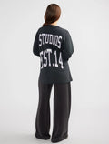 ENA PELLY - Vintage Collegiate Long Sleeve - Vintage Black/ Lavender-Shirts-ENA PELLY-6-UPTOWN LOCAL