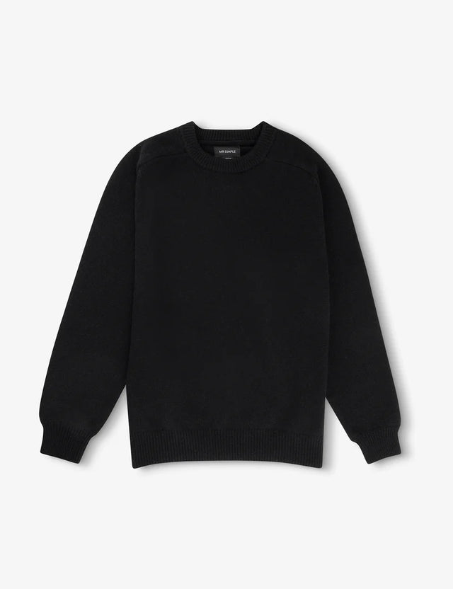 MR SIMPLE - Fred Crew Wool Knit - Black-Sweaters-Mr. Simple-S-UPTOWN LOCAL