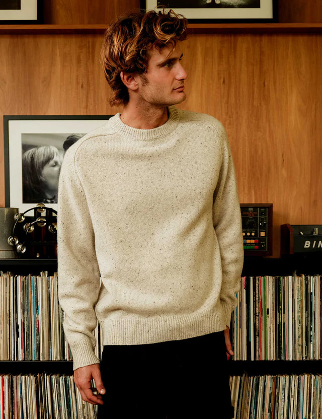 MR SIMPLE - Fred Crew Wool Knit - Oatmeal-Sweaters-Mr. Simple-S-UPTOWN LOCAL