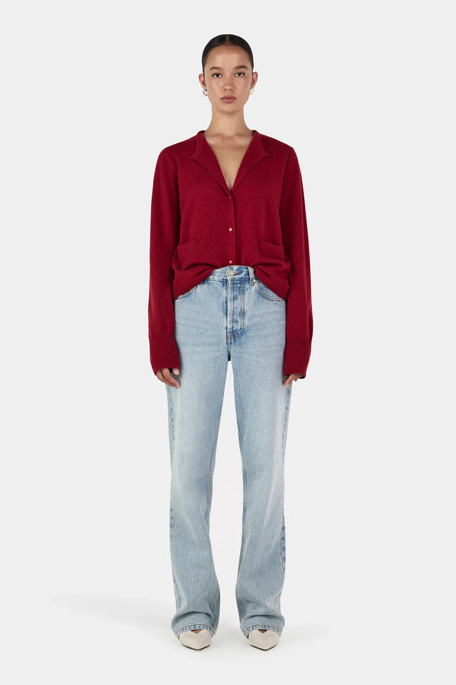 HANSEN & GRETEL - Dolly Cashmere Cardigan - Red Dahlia-Sweaters-Hansen and Gretel-XS-UPTOWN LOCAL