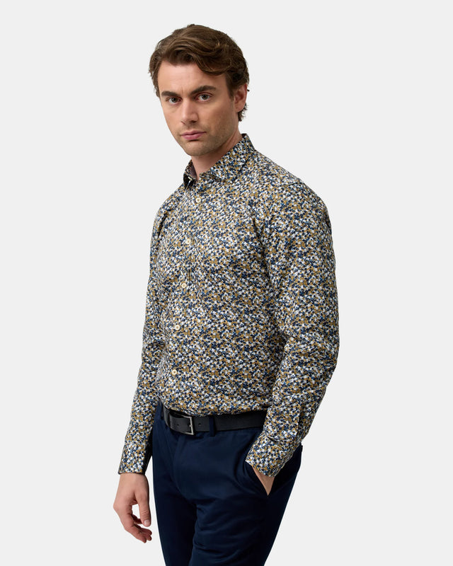 BROOKSFIELD - Luxe Slim Fit Business Shirt - Gold-Shirts-Brooksfield-40-UPTOWN LOCAL