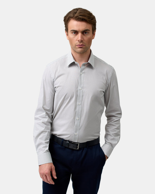 BROOKSFIELD - Stretch Performance Reg Fit - Oyster-Shirts-Brooksfield-40-UPTOWN LOCAL