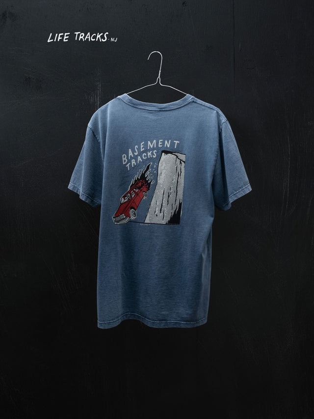 NUDIE JEANS - Roy Basement Tracks T-Shirt - Blue-T-Shirts-Nudie Jeans-S-UPTOWN LOCAL
