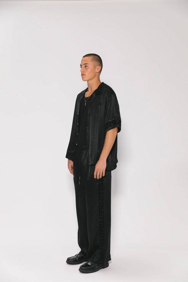 SOMETHING VERY SPECIAL - Geo Resort Shirt - Black Panel-Shirts-Something Very Special-XS-UPTOWN LOCAL