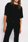 SOMETHING VERY SPECIAL - Velour Boxy Motif Tee - Black-Shirts-Something Very Special-XS-UPTOWN LOCAL