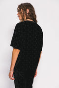 SOMETHING VERY SPECIAL - Velour Boxy Motif Tee - Black-Shirts-Something Very Special-XS-UPTOWN LOCAL